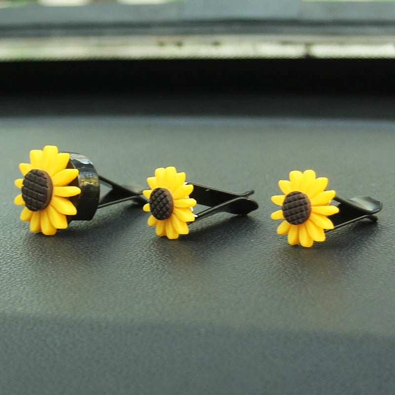 Set of 3 Sunflowers Car Air Vent Decoration with Freshener DIY clip –  Carsoda