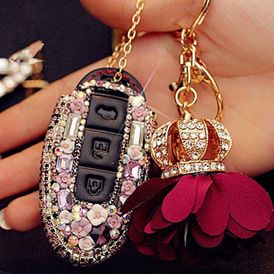 Nissan Bling Car Key Holder with Rhinestones and flowers – Carsoda