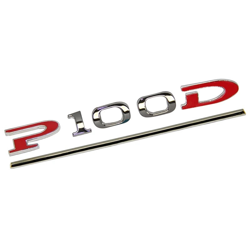 Tesla P 100 D 3D Logo Emblem Badge Sticker Chrome Letters