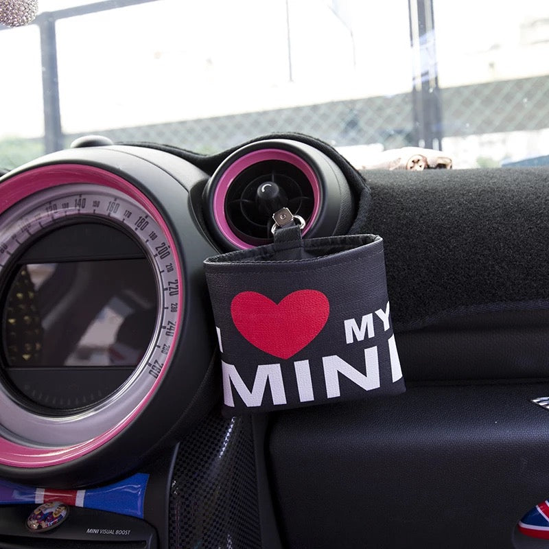 I love My MINI Car Vent Cell Phone Holder Sunglasses Pouch Bag