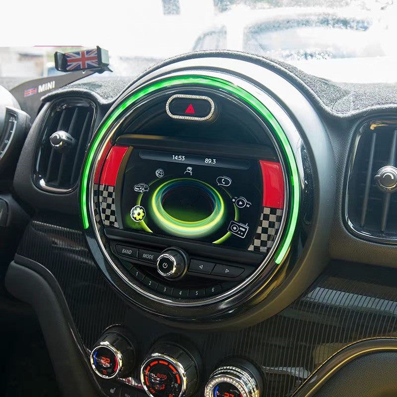 Mini Cooper Dashboard Monitor Screen 3D Decal - Jack Union, Rainbow, R ...