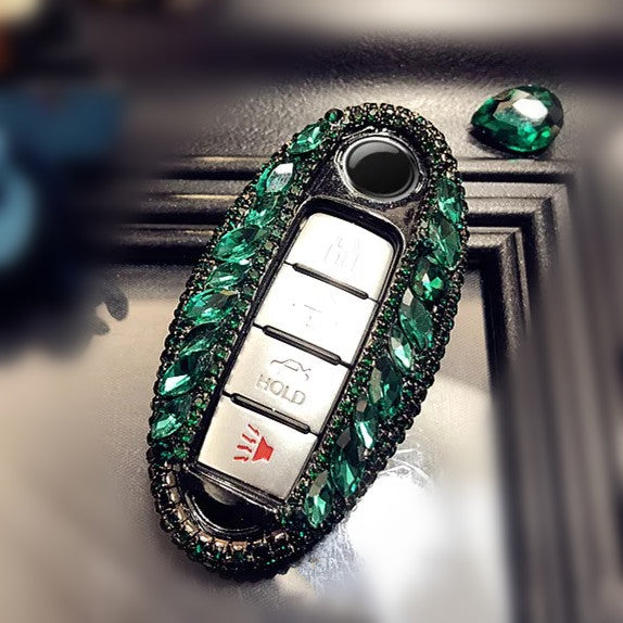 Emerald Nissan Bling Three/Four/Five keys Car Key Holder with Rhinestones Crystals