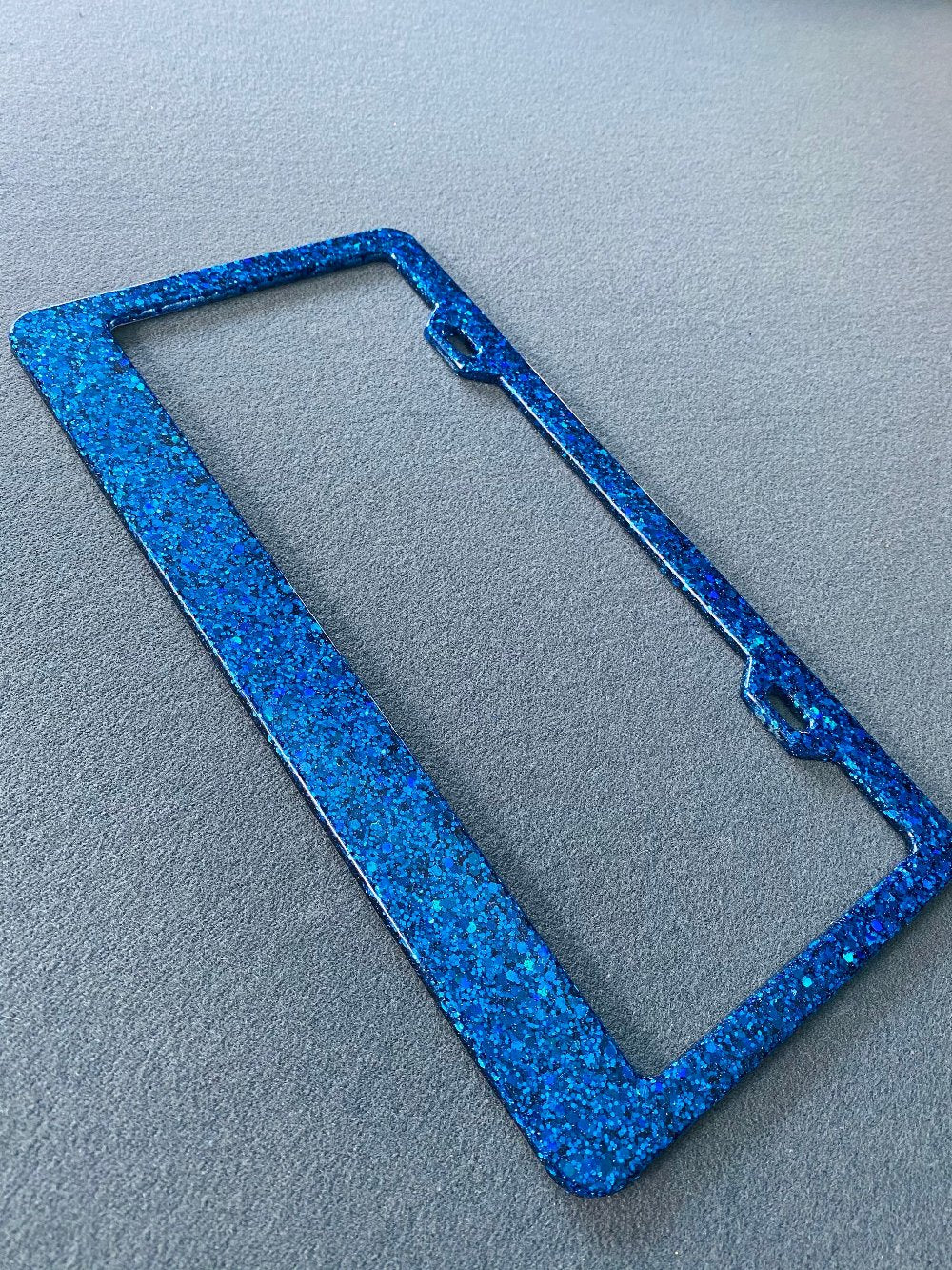 Blue Sparkle Holographic Glitter Blue License Plate Frame