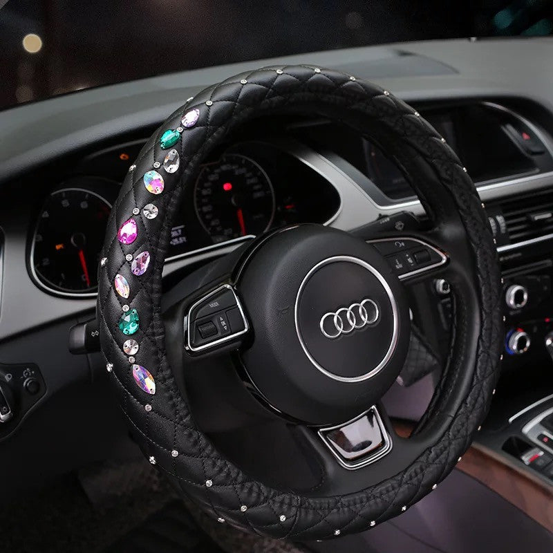 Cute Steering wheel cover with Rhinestones