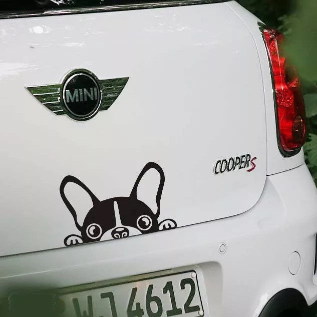 Mini Cooper Countryman Vintage Dog Bulldog Boston Terrier Sticker - Carsoda - 1