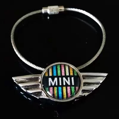 Mini Cooper Jack Union Checkers JCW Car Key Chain Keychain Key Ring Holder