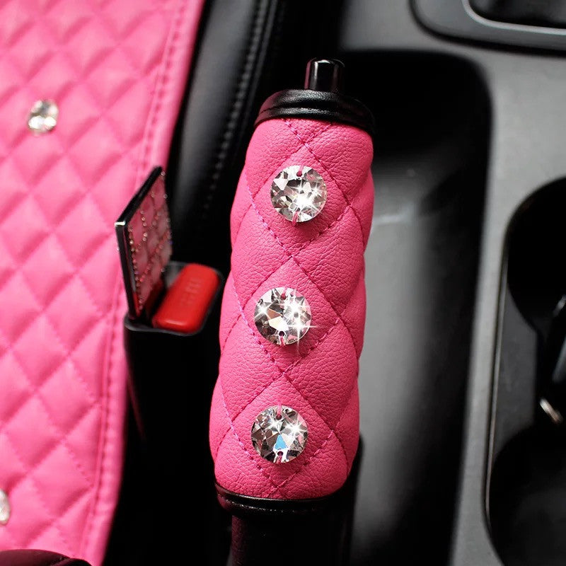 Hot Pink Bling Rhinestones Hand Brake & Gear Shift Cover 2-pieces-Set –  Carsoda