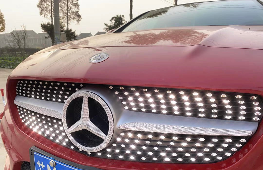 Mercedes Front Grill Mesh Rhinestone Sticker