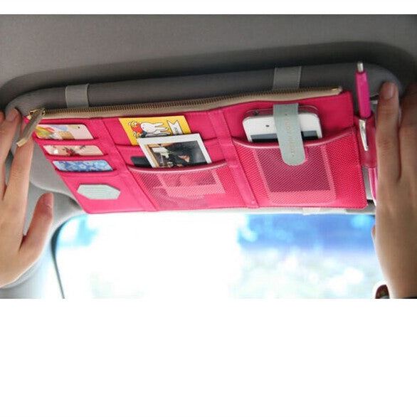 Car Sun Visor Organizer - Pink - Carsoda - 1