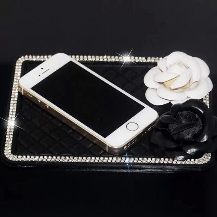 Car Dashboard Anti-slippery Rhinestones Mat Mobile Phone Holder - Carsoda - 1