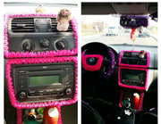 Car DIY Ruffle Lace Fringe for Interior Decorations - Hot Pink Decal - Carsoda - 3