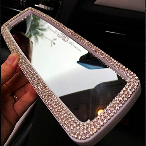 Bling Car Rear View Mirror Cover Hot Pink Rhinestones Clip-on Chrome –  Carsoda