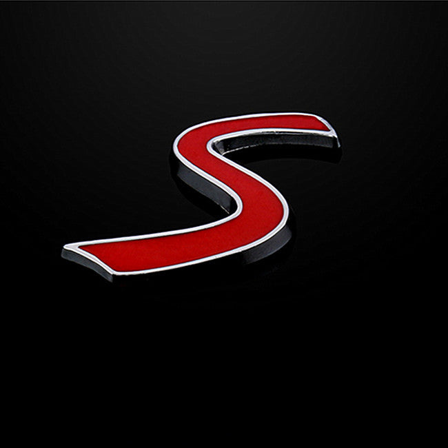 Mini Cooper S JCW Red S Logo Emblem Front Grill Badge for Mini Cooper Grille Badge - Carsoda