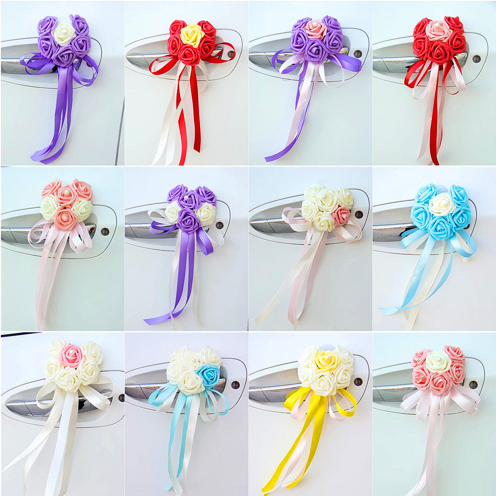 Wedding Car Decoration- Heart Shape Roses 12 Color Combinations - Carsoda - 1