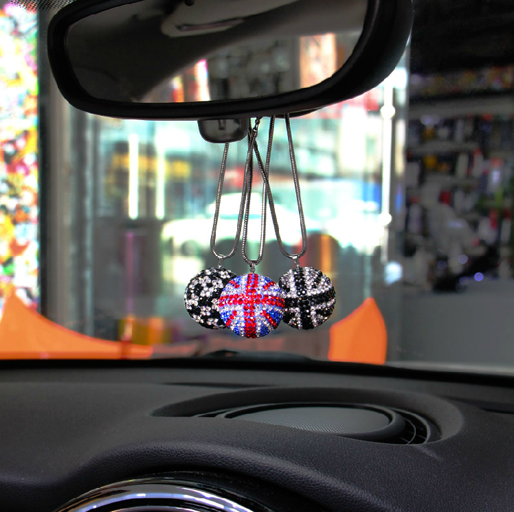 Car Bling Charm-Jack Union Flag Racing Checkers Pendants - Carsoda - 2