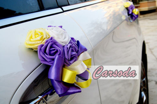 Wedding Car Decoration- Heart Shape Roses Ribbon for Limousine Door Side - Carsoda - 2