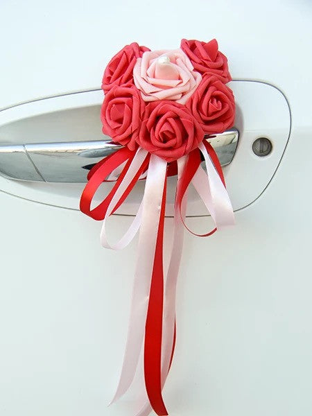 Wedding Car Decoration- Heart Shape Roses 12 Color Combinations – Carsoda